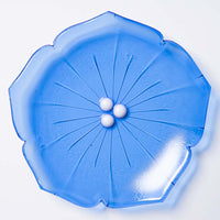 ガラス作家 佐々木翔子 花型小皿 ブルー ガラス作家 佐々木翔子 ガラスもの