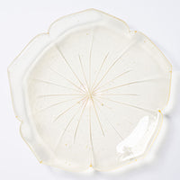 ガラス作家 佐々木翔子 花型小皿 ライトイエロー ガラス作家 佐々木翔子 ガラスもの