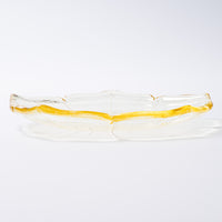 ガラス作家 佐々木翔子 花型小皿 ライトイエロー ガラス作家 佐々木翔子 ガラスもの