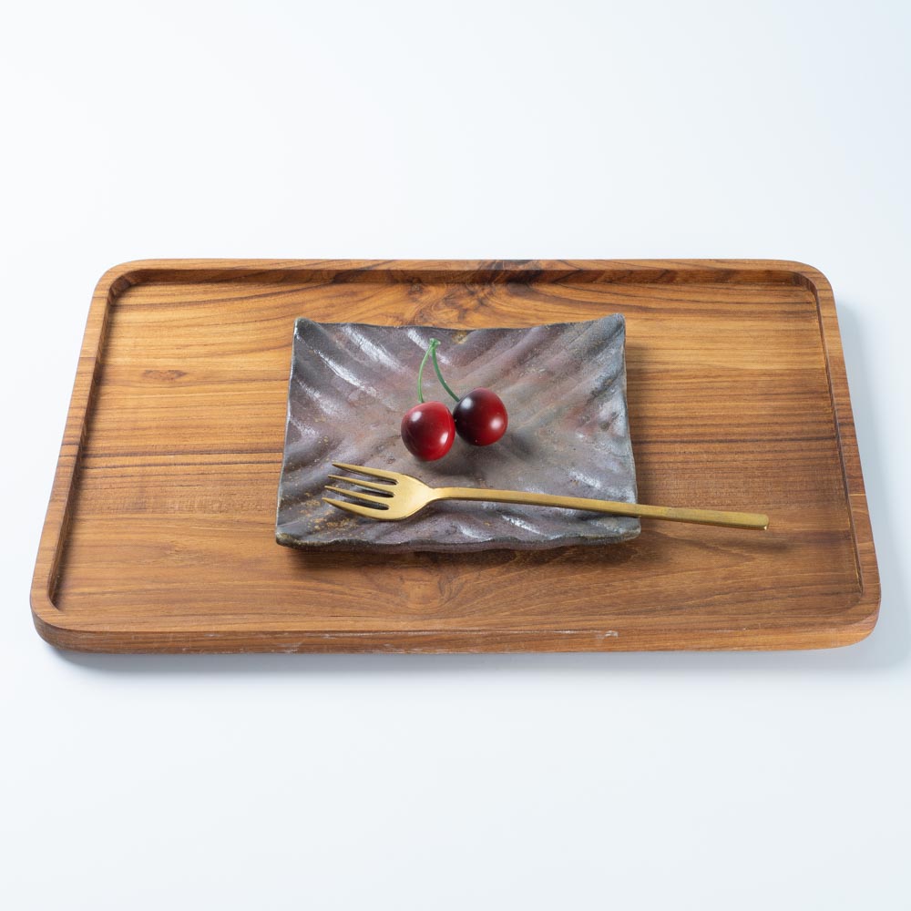 津軽金山焼 フライプレート(正角) 津軽金山焼 津軽金山焼