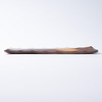 津軽金山焼 雪国 フライプレート(長角) 津軽金山焼 津軽金山焼