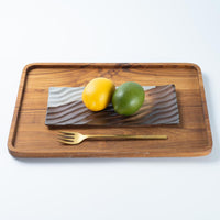 津軽金山焼 雪国 フライプレート(長角) 津軽金山焼 津軽金山焼