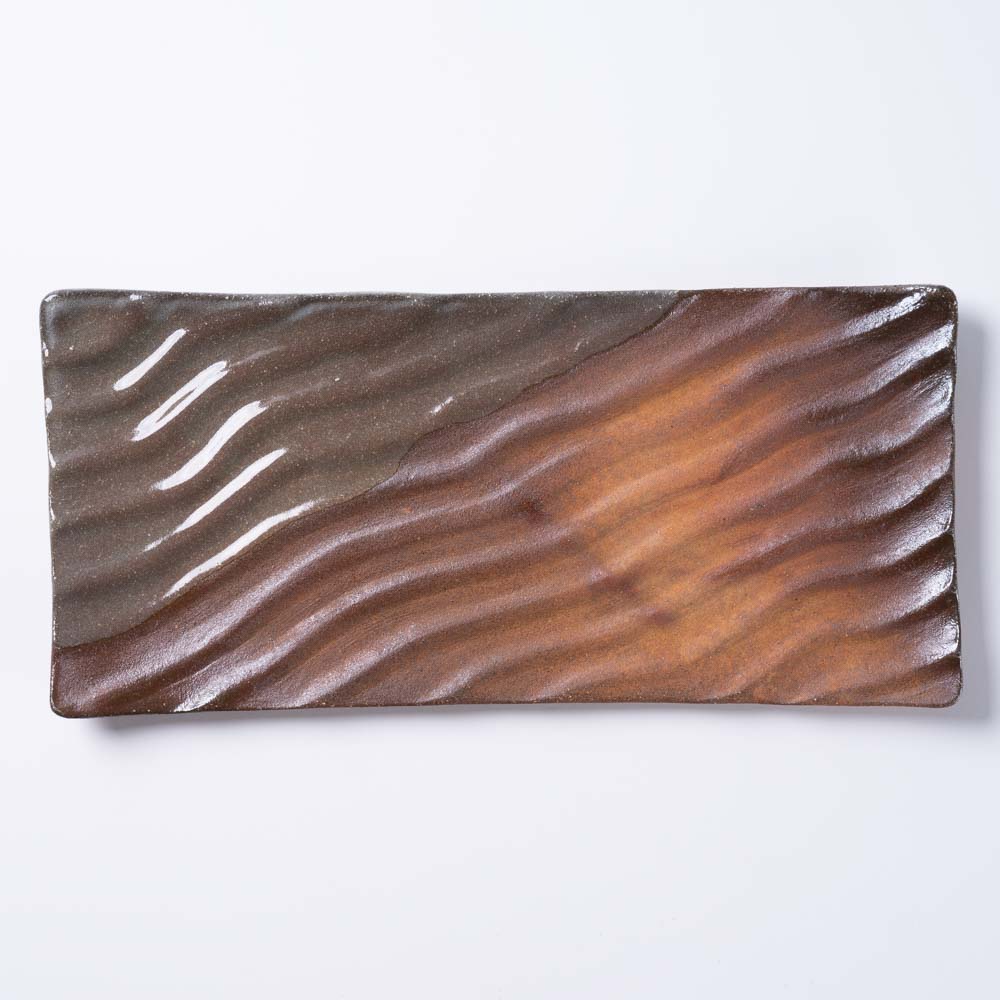 津軽金山焼 林檎の森 フライプレート(長角) 津軽金山焼 津軽金山焼