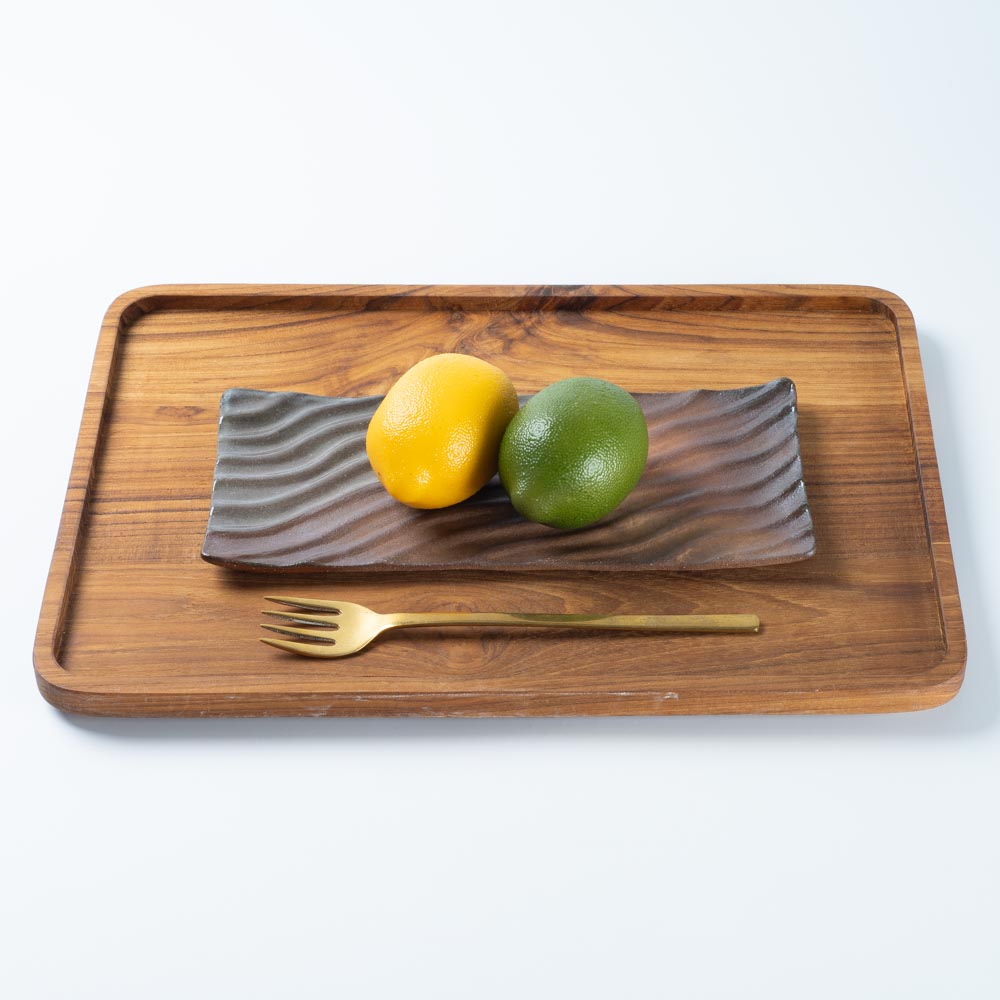 津軽金山焼 林檎の森 フライプレート(長角) 津軽金山焼 津軽金山焼