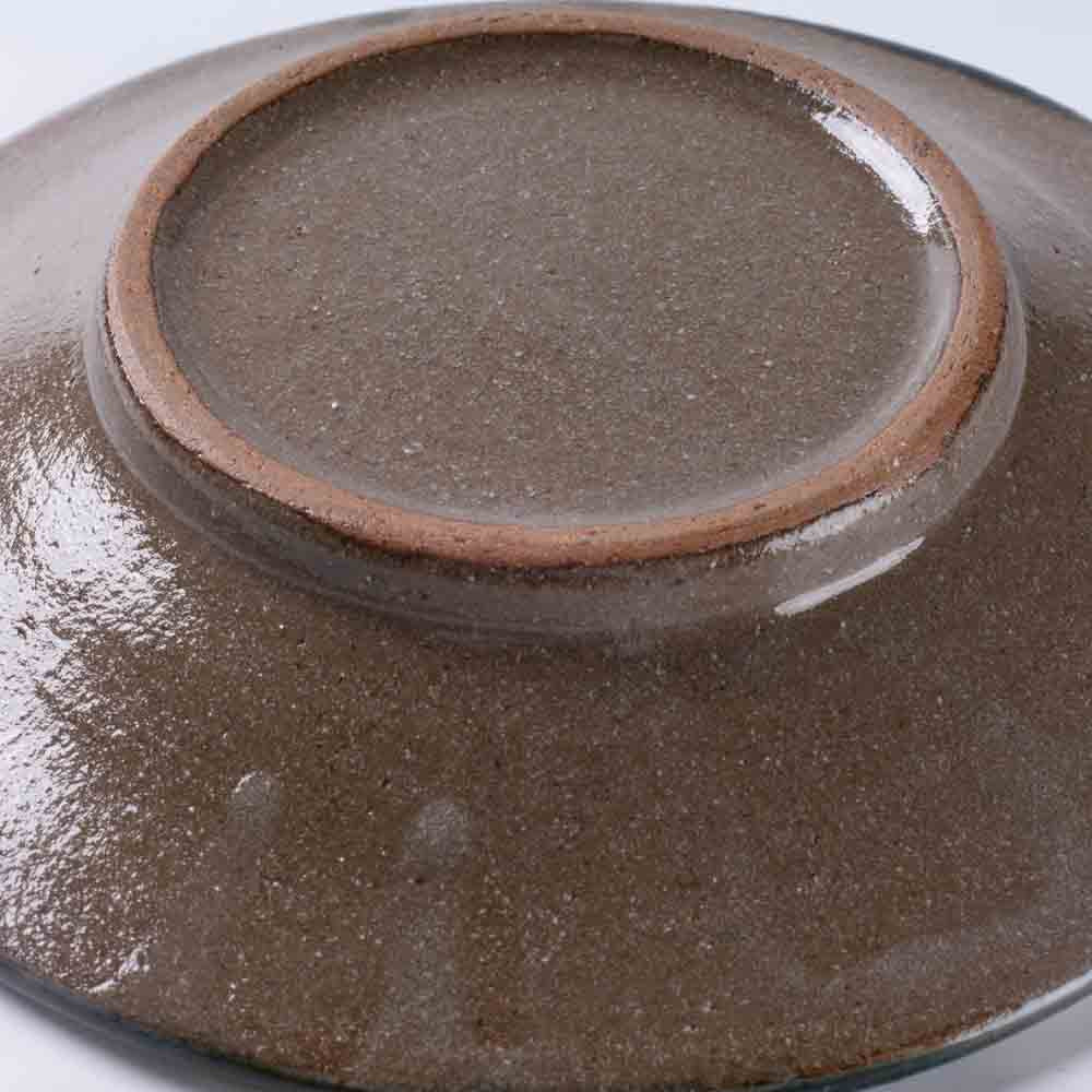 やちむん工房瀬底島ポタリー 五寸皿 花柄ドット青と緑 やちむん工房瀬底島ポタリー やちむん