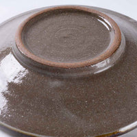やちむん工房瀬底島ポタリー 五寸皿 花柄ドット茶と緑 やちむん工房瀬底島ポタリー やちむん