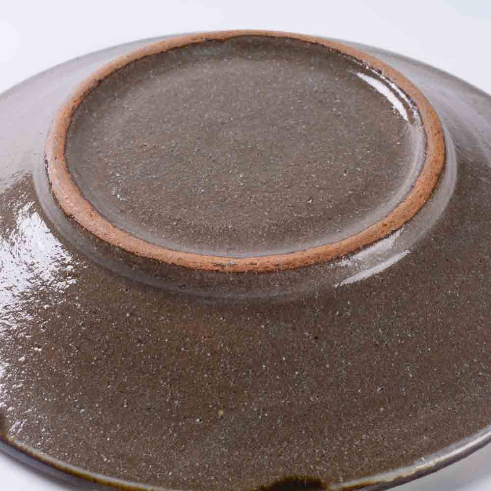 やちむん工房瀬底島ポタリー 五寸皿 ランダムドット茶と緑 やちむん工房瀬底島ポタリー やちむん