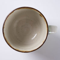 やちむん工房瀬底島ポタリー マグカップ 花柄ドット茶と緑 やちむん工房瀬底島ポタリー やちむん