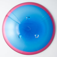 ガラス作家 梶原理恵子 三つ足バイカラープレート レッド×ブルー ガラス作家 梶原理恵子 ガラスもの