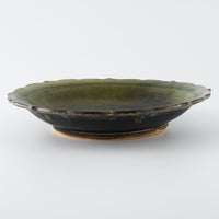 作家 村澤享 青銅釉稜花皿 作家 村澤享 陶磁器作家もの