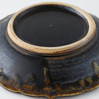 作家 村澤享 青銅釉稜花皿 作家 村澤享 陶磁器作家もの