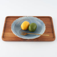 作家 村澤享 青マット釉稜花皿 作家 村澤享 陶磁器作家もの