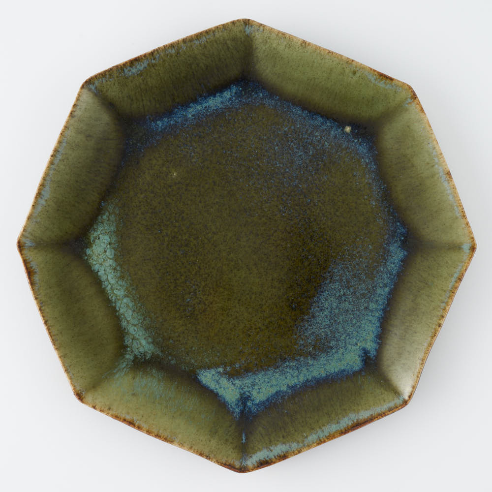 作家 村澤享 青銅釉八角皿 作家 村澤享 陶磁器作家もの