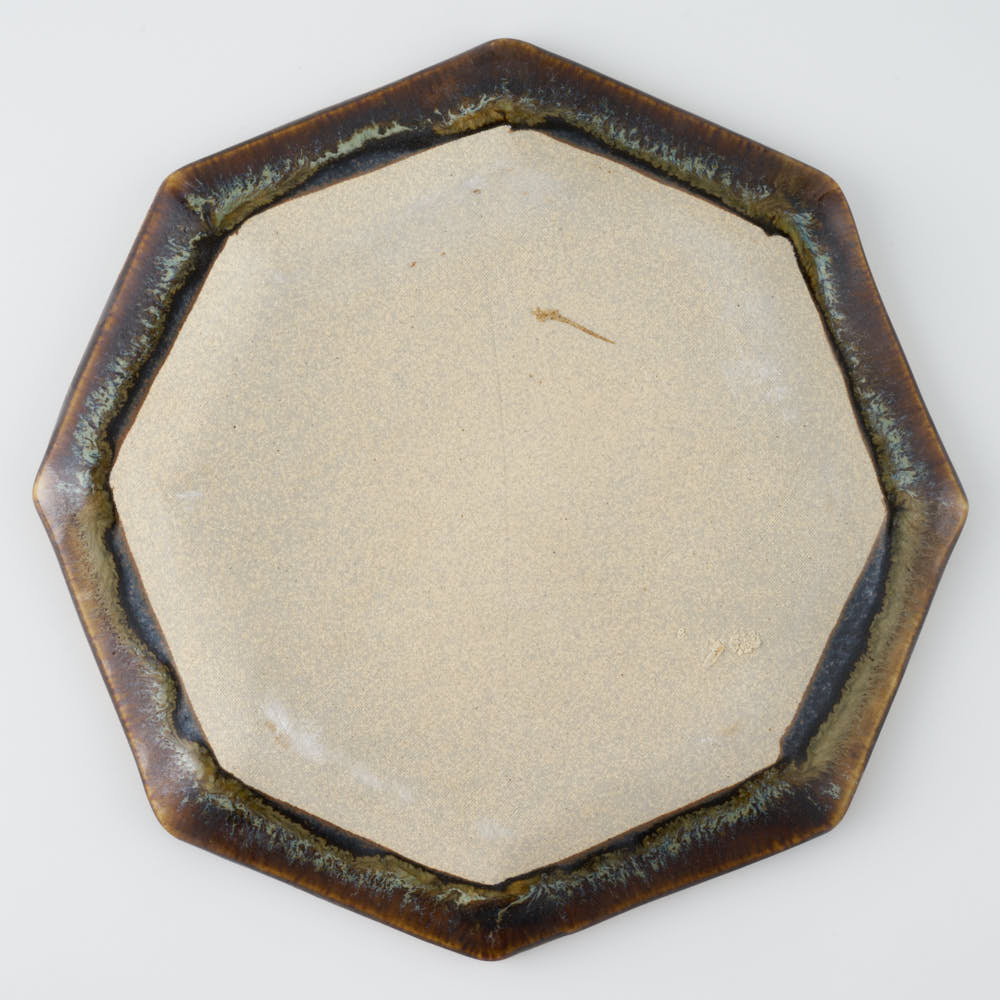 作家 村澤享 青銅釉八角皿 作家 村澤享 陶磁器作家もの