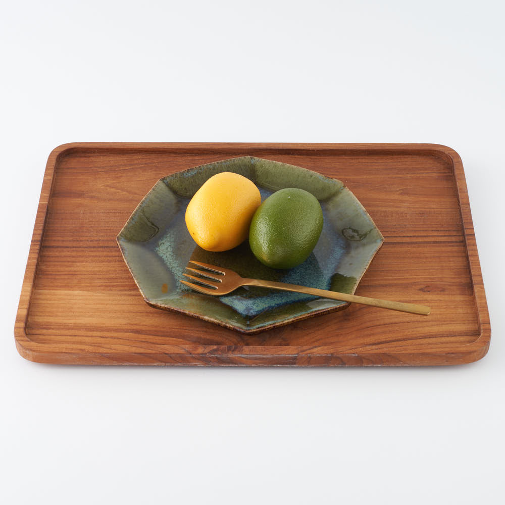 作家 村澤享 青銅釉八角皿 作家 村澤享 陶磁器作家もの