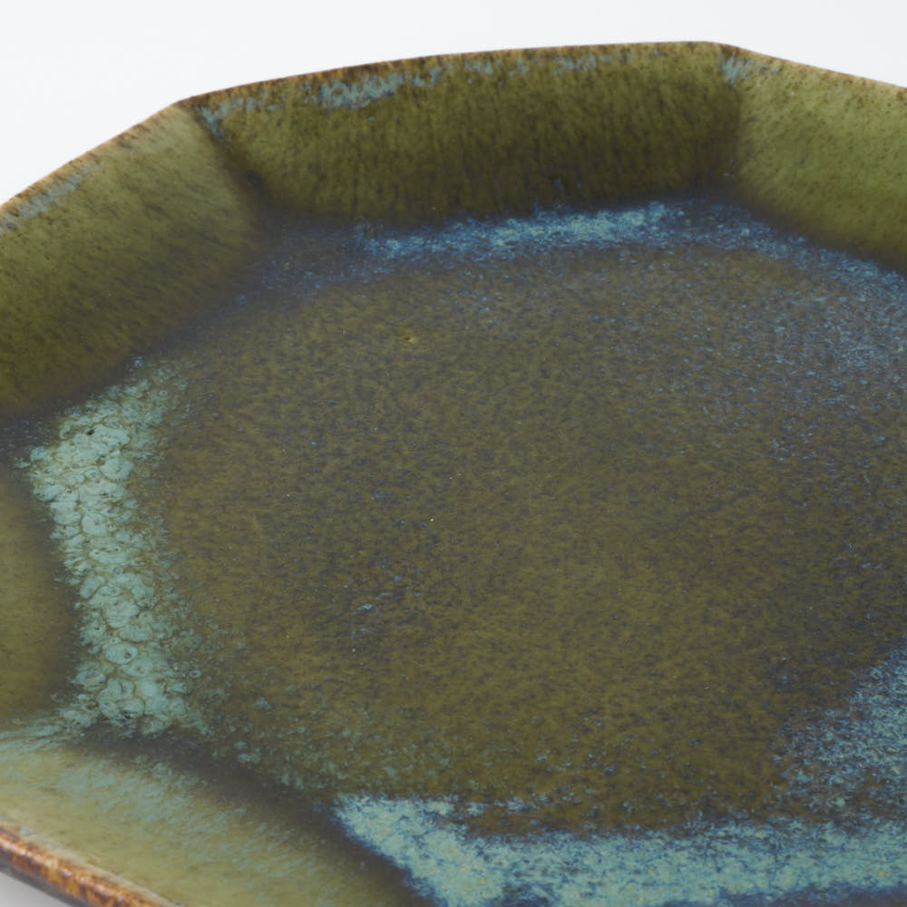 作家 村澤享 青銅釉八角皿 作家 村澤享 陶磁器作家もの