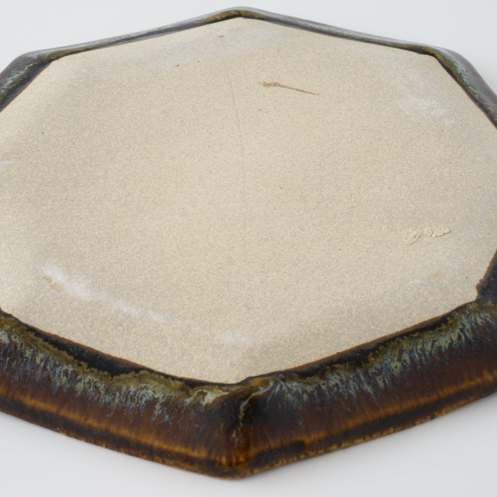 作家 村澤享 青銅釉八角皿 作家 村澤享 陶磁器作家もの