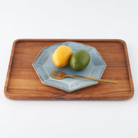 作家 村澤享 青マット釉八角皿 作家 村澤享 陶磁器作家もの