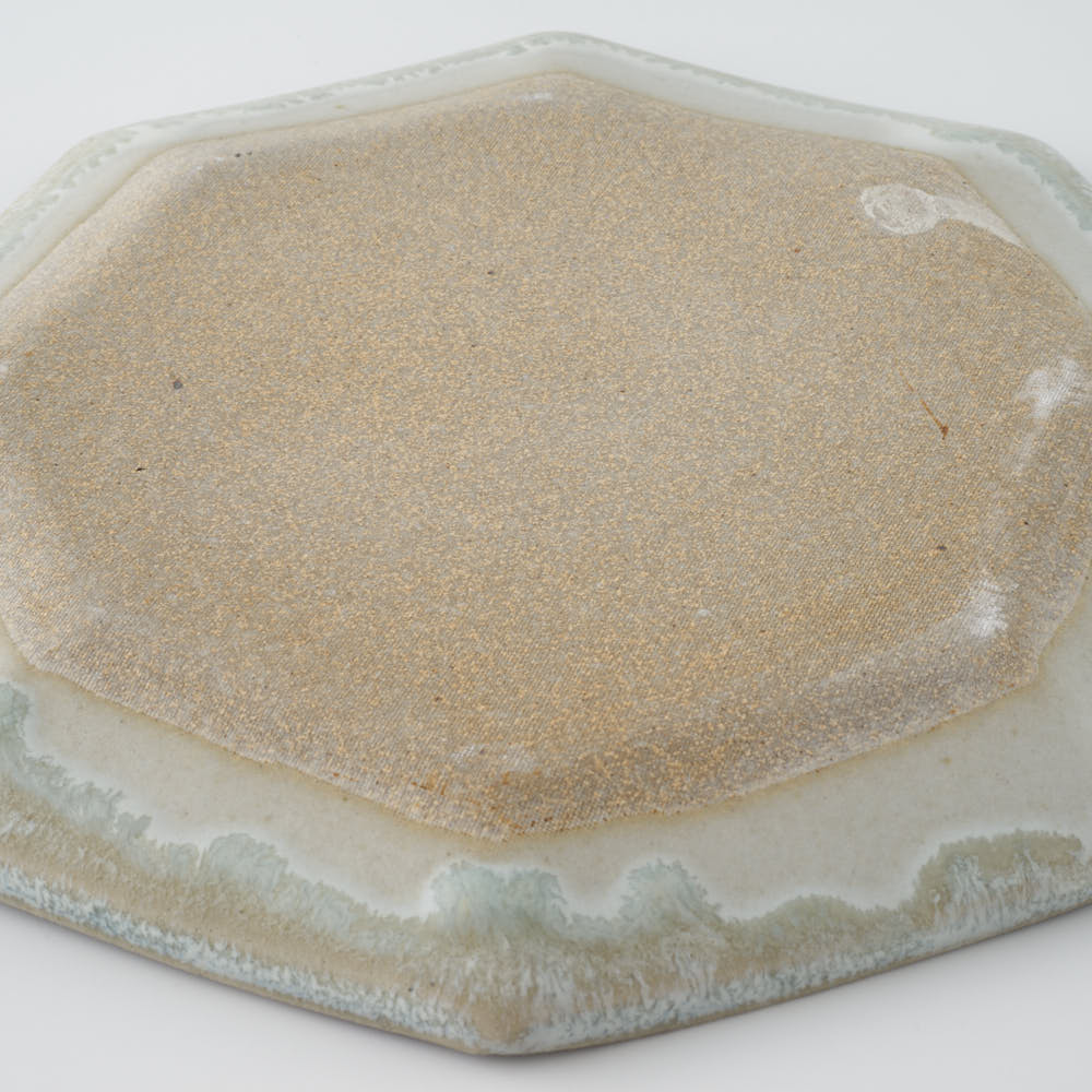 作家 村澤享 青マット釉八角皿 作家 村澤享 陶磁器作家もの