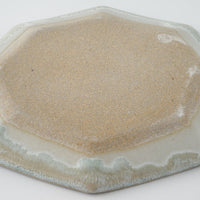 作家 村澤享 青マット釉八角皿 作家 村澤享 陶磁器作家もの