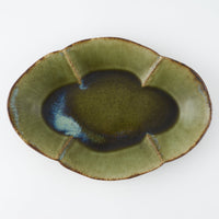 作家 村澤享 青銅釉花型皿 作家 村澤享 陶磁器作家もの