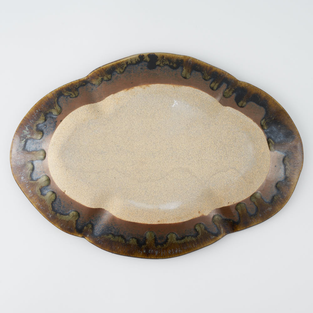 作家 村澤享 青銅釉花型皿 作家 村澤享 陶磁器作家もの