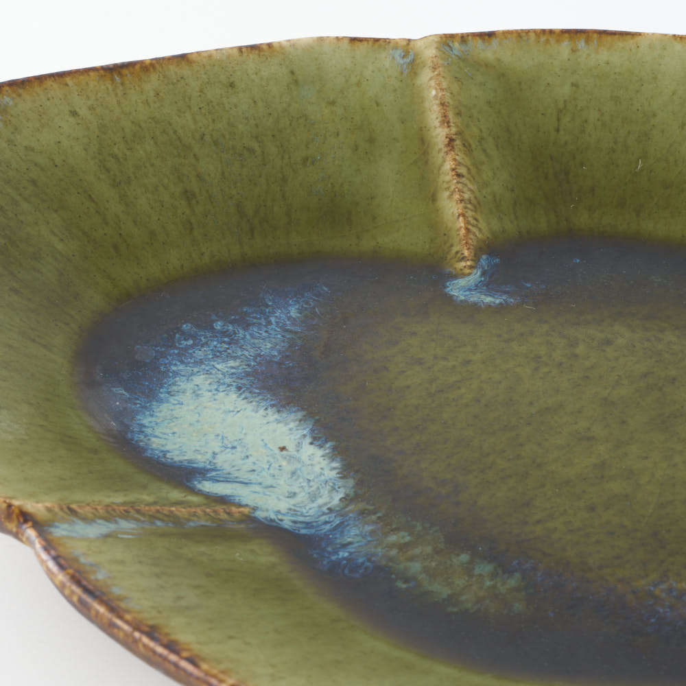 作家 村澤享 青銅釉花型皿 作家 村澤享 陶磁器作家もの