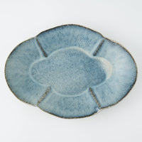 作家 村澤享 青マット釉花型皿 作家 村澤享 陶磁器作家もの