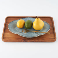 作家 村澤享 青マット釉花型皿 作家 村澤享 陶磁器作家もの