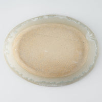 作家 村澤享 青マット釉楕円鉢 作家 村澤享 陶磁器作家もの