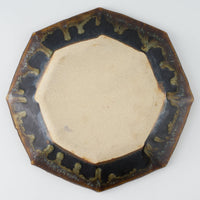 作家 村澤享 青銅釉稜花八角皿 作家 村澤享 陶磁器作家もの