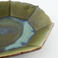 作家 村澤享 青銅釉稜花八角皿 作家 村澤享 陶磁器作家もの