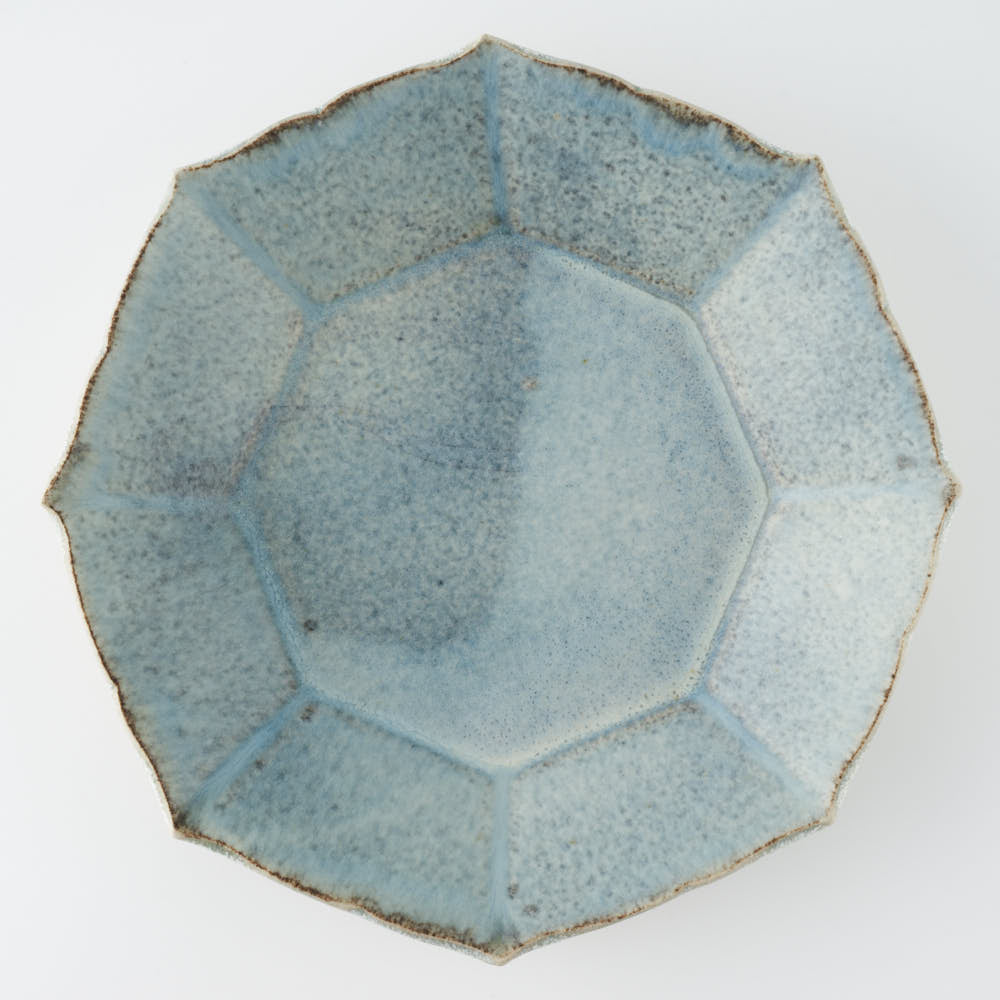 作家 村澤享 青マット釉稜花八角皿 作家 村澤享 陶磁器作家もの