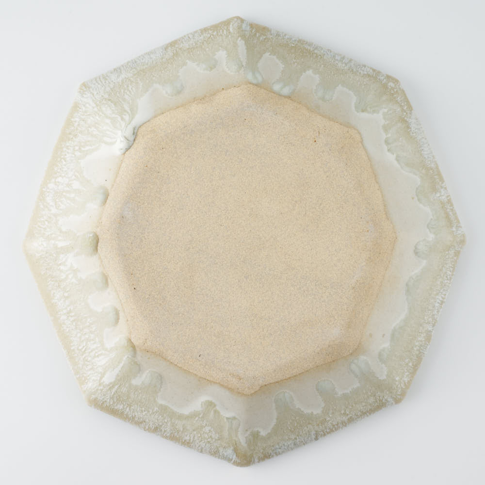 作家 村澤享 青マット釉稜花八角皿 作家 村澤享 陶磁器作家もの