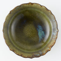 作家 村澤享 青銅釉稜花小皿 作家 村澤享 陶磁器作家もの
