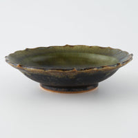 作家 村澤享 青銅釉稜花小皿 作家 村澤享 陶磁器作家もの