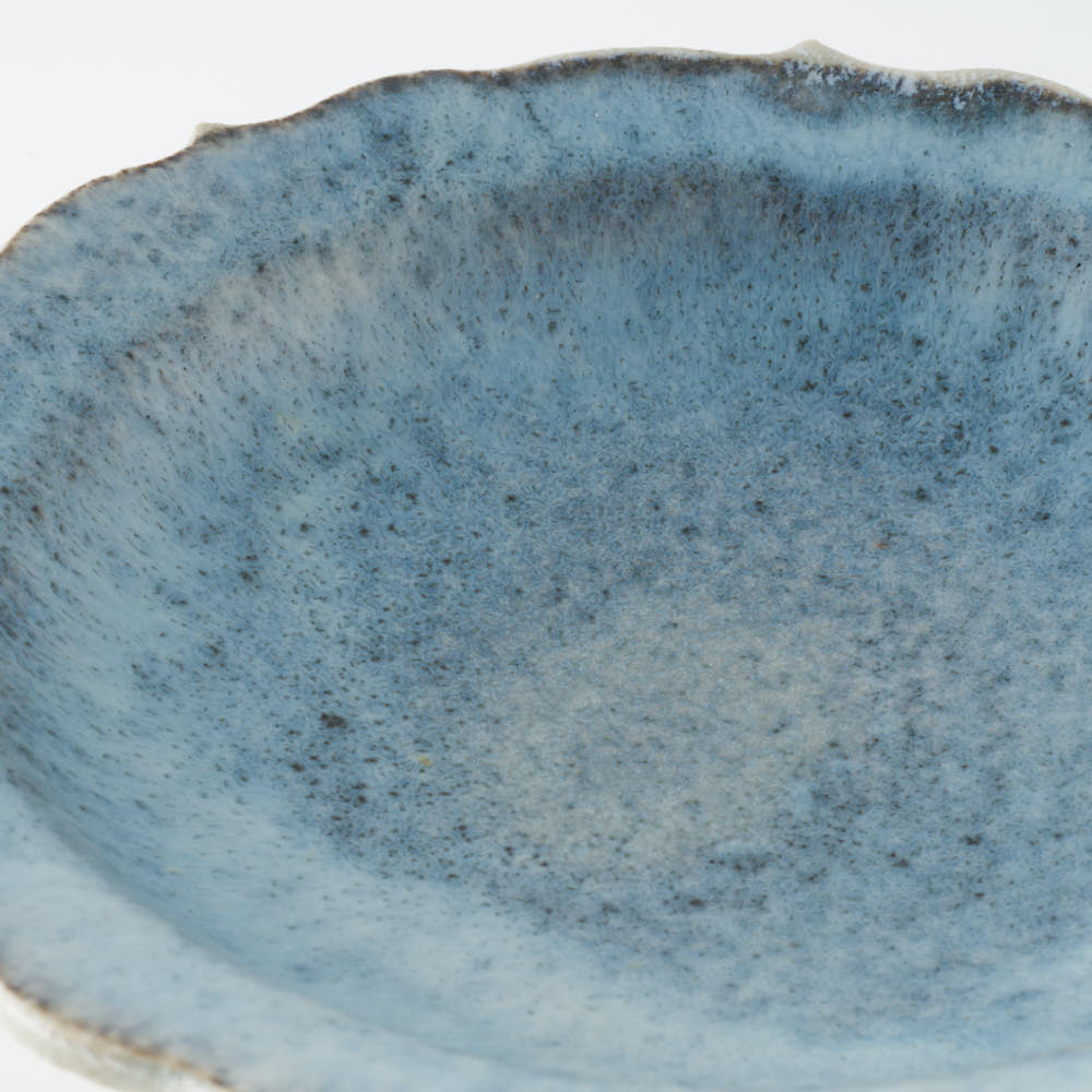 作家 村澤享 青マット釉稜花小皿 作家 村澤享 陶磁器作家もの