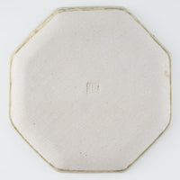 作家 小林哲生 八角皿 大 更紗文様 灰釉(白土) 作家 小林哲生 陶磁器作家もの