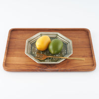 作家 小林哲生 八角皿 大 更紗文様 灰釉(白土) 作家 小林哲生 陶磁器作家もの