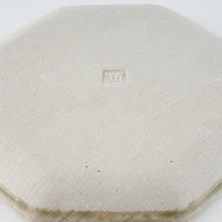 作家 小林哲生 八角皿 大 更紗文様 灰釉(白土) 作家 小林哲生 陶磁器作家もの