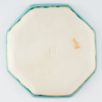 作家 小林哲生 八角皿 大 更紗文様 トルコブルー 作家 小林哲生 陶磁器作家もの