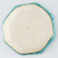 作家 小林哲生 八角皿 小 更紗文様 トルコブルー 作家 小林哲生 陶磁器作家もの