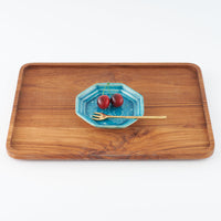 作家 小林哲生 八角皿 小 更紗文様 トルコブルー 作家 小林哲生 陶磁器作家もの