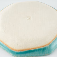 作家 小林哲生 八角皿 小 更紗文様 トルコブルー 作家 小林哲生 陶磁器作家もの