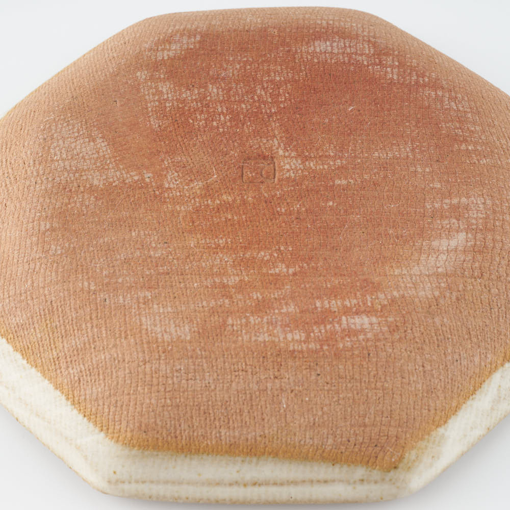 作家 小林哲生 八角皿 小 更紗文様 白釉 作家 小林哲生 陶磁器作家もの