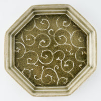 作家 小林哲生 八角皿 大 唐草 灰釉(白土) 作家 小林哲生 陶磁器作家もの