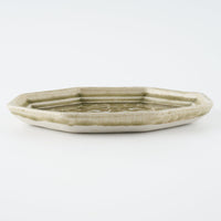 作家 小林哲生 八角皿 大 唐草 灰釉(白土) 作家 小林哲生 陶磁器作家もの