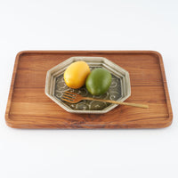 作家 小林哲生 八角皿 大 唐草 灰釉(白土) 作家 小林哲生 陶磁器作家もの