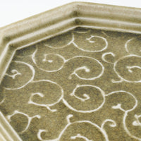 作家 小林哲生 八角皿 大 唐草 灰釉(白土) 作家 小林哲生 陶磁器作家もの