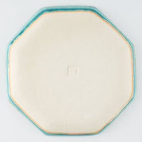 作家 小林哲生 八角皿 大 唐草 トルコブルー 作家 小林哲生 陶磁器作家もの